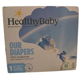 HealthyBaby Microbiome Friendly Diaper, Organic Plant Based, Size 1, 7-12 Lbs